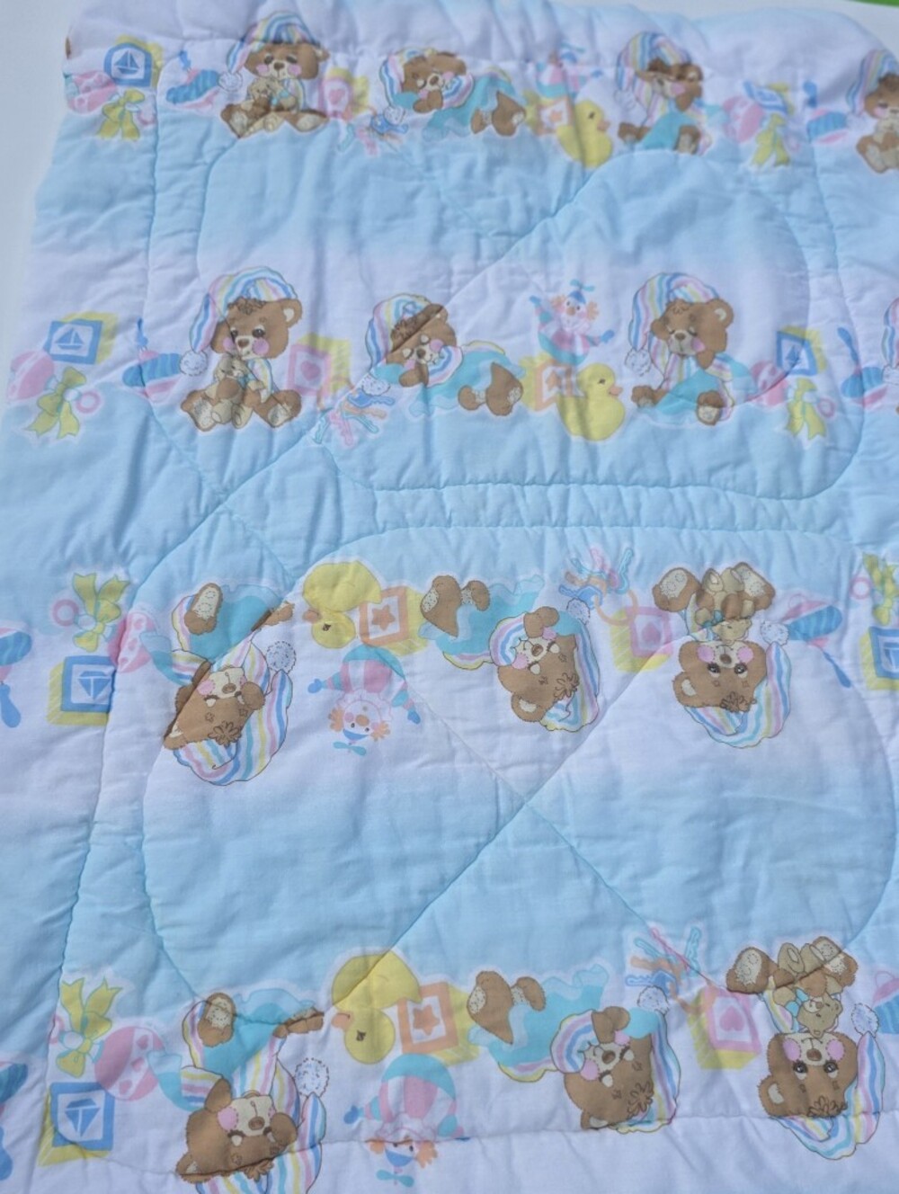 VTG RIEGEL Teddy Beddy Bear Friend Baby Morgan Crib Blanket